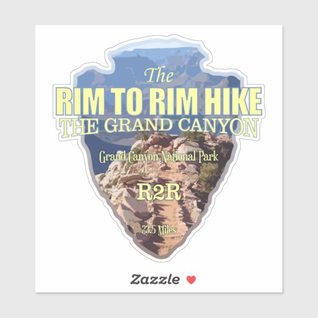 Sticker Grand Canyon Rim to Rim (flèche) (Feuille)