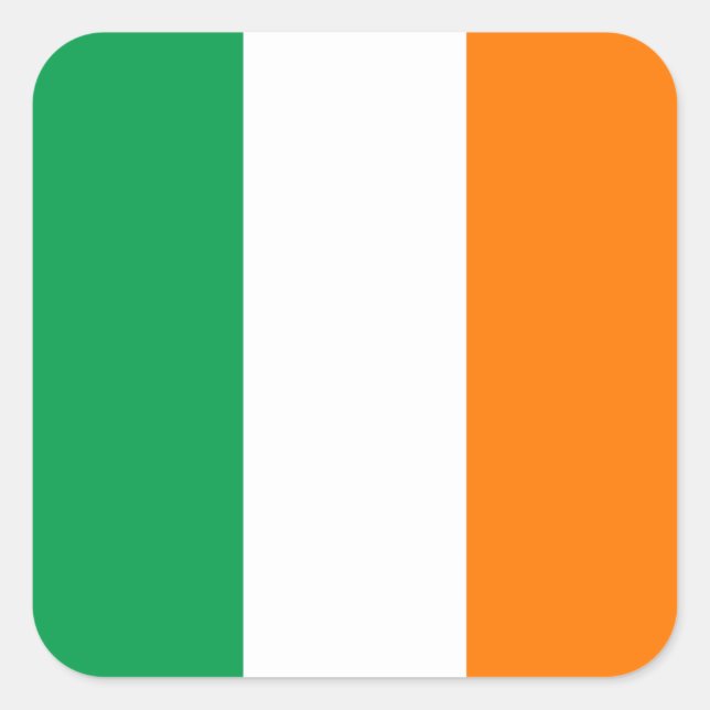 Sticker grand Carré du drapeau de l'Irlande (Devant)