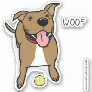 Sticker Grand chien Brown mignon heureux de bande dessinée