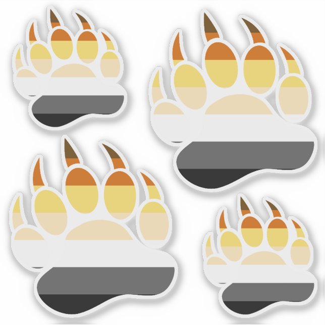 Sticker Grand classique Gay Bear Pride Flag Claw (Devant)