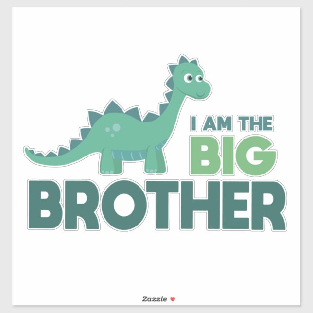 Sticker Grand frère dinosaure enfants famille garçon (Feuille)