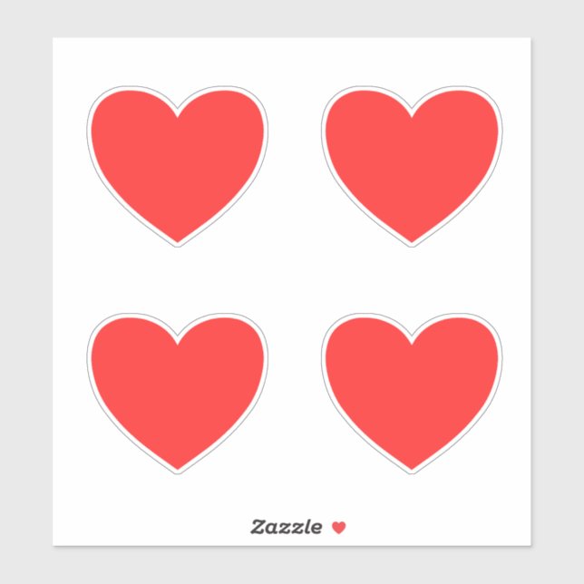 Sticker Grand motif des coeurs rouges (Feuille)