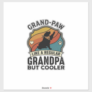 Sticker Grand Paw Grand-père Chien Rétro Coucher de soleil