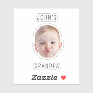 Sticker Grand-père Anniversaire, Bébé Visage Dady Cadeau,