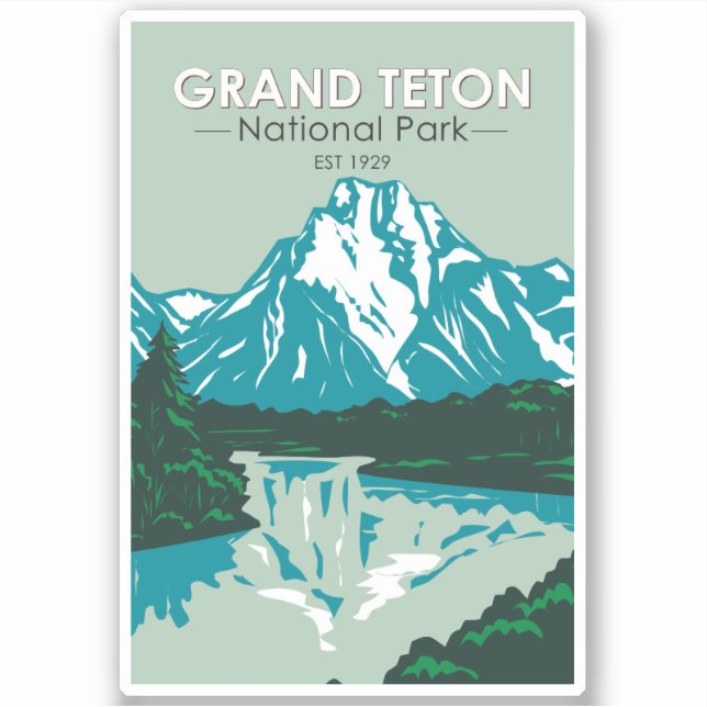 Sticker Grand Teton National Park Wyoming Jackson Hole (Devant)