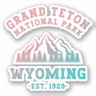 Sticker Grand Teton National Park Wyoming USA Gradient