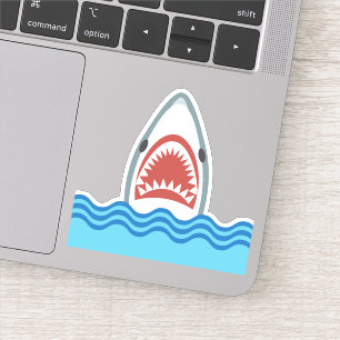 Sticker Grande attaque de requin blanc