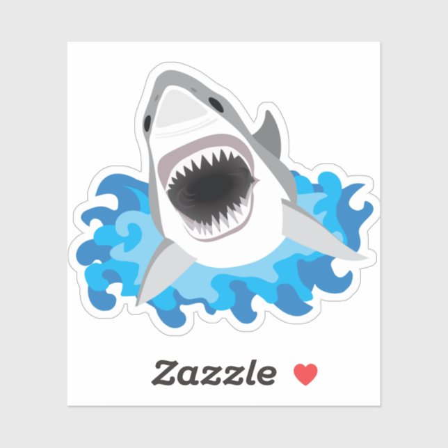 Sticker Grande attaque de requin blanc (Feuille)