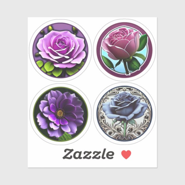 Sticker Grande Belle Assortiment Rose violet rose (Feuille)