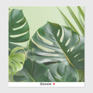 Sticker Grandes feuilles d'usine avec espace texte