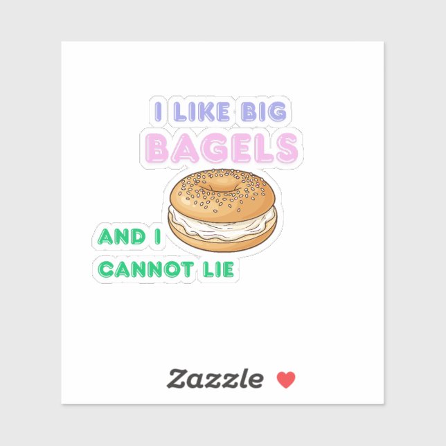 Sticker Grands Bagels Drôle de Petit Déjeuner (Feuille)