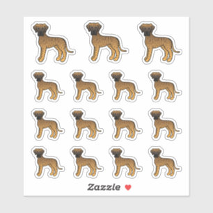 Sticker Grands Dânes Bringés Chiens de Dessin Animé Mignon