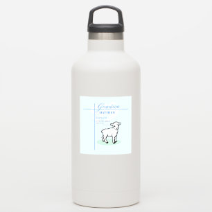Sticker Grandson Baptême Blue Boy Lamb Personnalisé