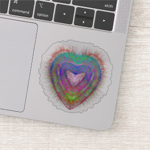 Sticker Graphique de coeur de néon coloré étincelant