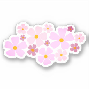 Sticker Graphique des fleurs roses et magenta