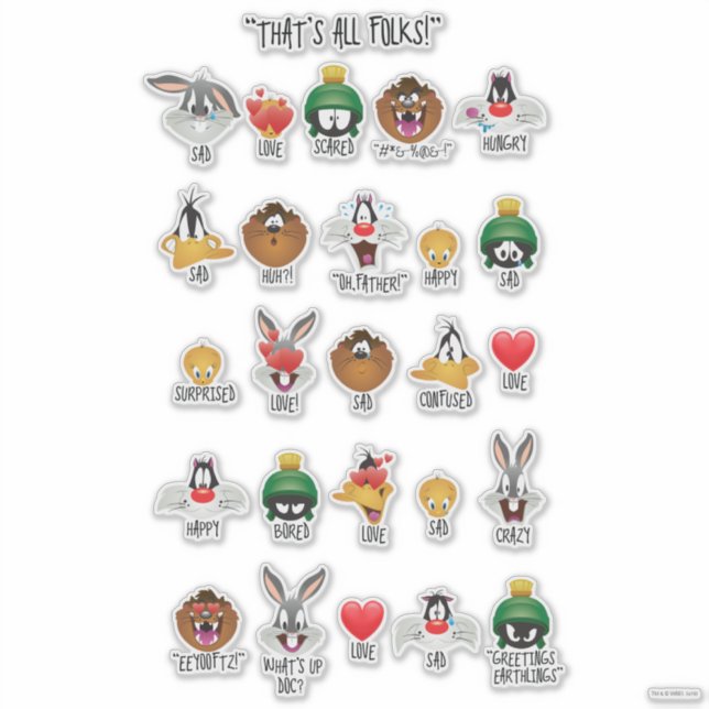 Sticker Graphique Emoji LOONEY TUNES™ (Devant)