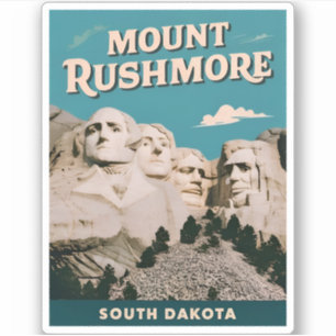 Sticker Graphique rétro du Mont Rushmore Vintage voyage