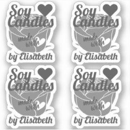 Sticker Graphique Rose gris chic fait avec bougies de soja