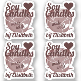 Sticker Graphique rose rouge foncé fait avec bougies de so