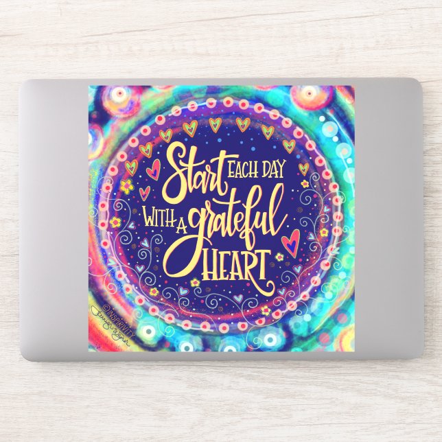 Sticker Grateful Coeur Encouragement Plutôt Inspiritisme (Ordinateur)