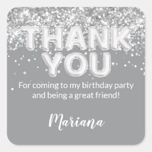 Sticker Gray and Silver Party pour les faveurs