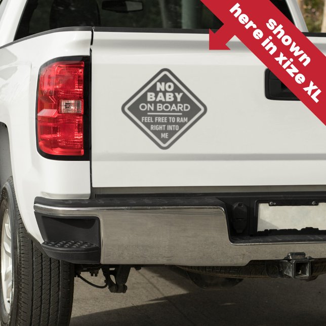 Sticker Gray Funny No Baby on Board Adult Caution Bumper (Créateur téléchargé)
