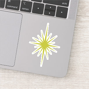 Sticker Green Atomic Starburst Mid Century Moderne