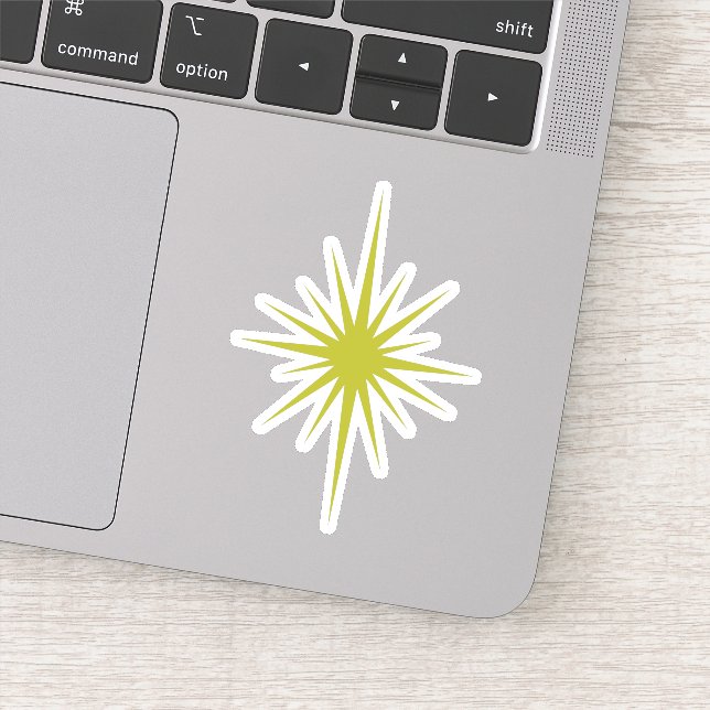 Sticker Green Atomic Starburst Mid Century Moderne (Détail)