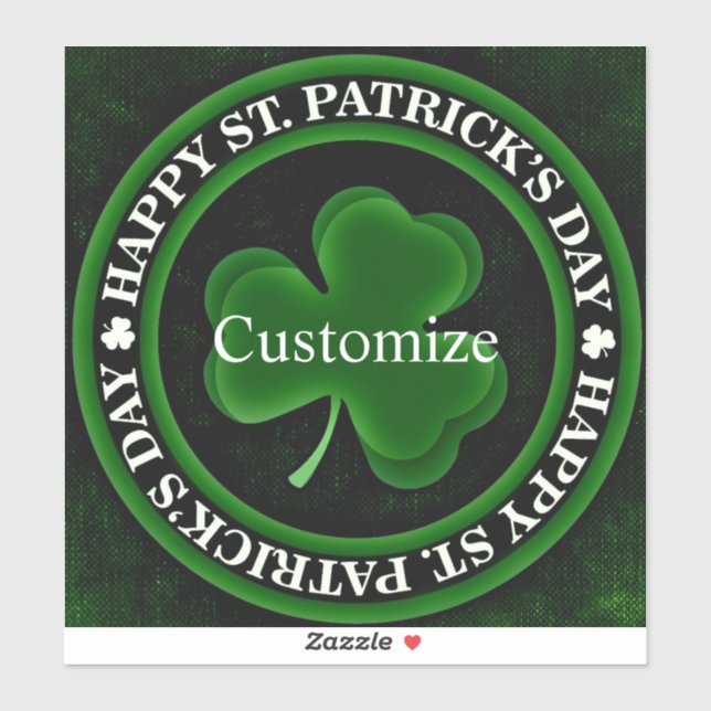 Sticker green/black shamrock St Patrick's Day Irish Pride (Feuille)
