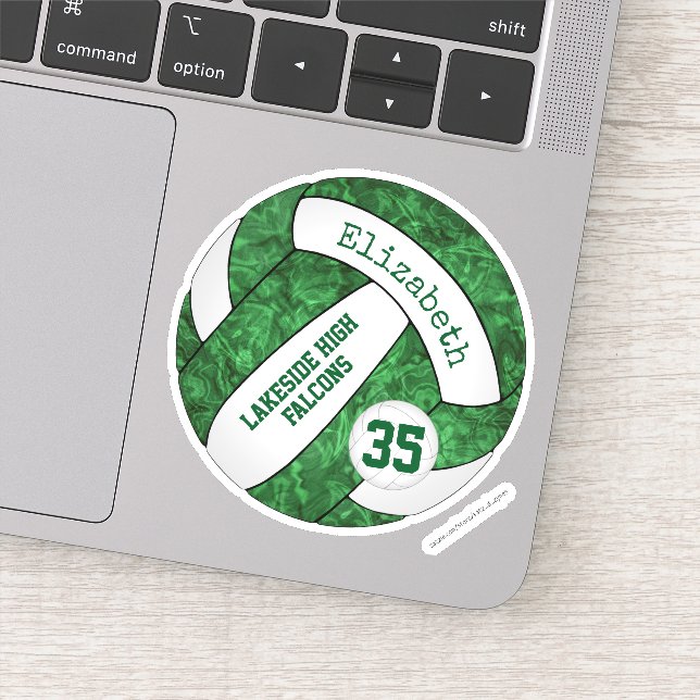 Sticker green girls volleball w nom de l'équipe scolaire (Détail)