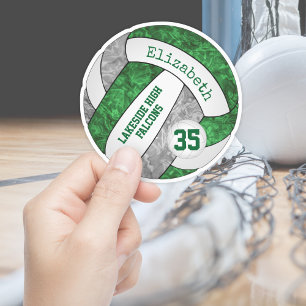 Sticker green grey girls volleyball avec nom de la mascott