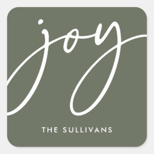 Sticker Green Minimalist Joy Holiday