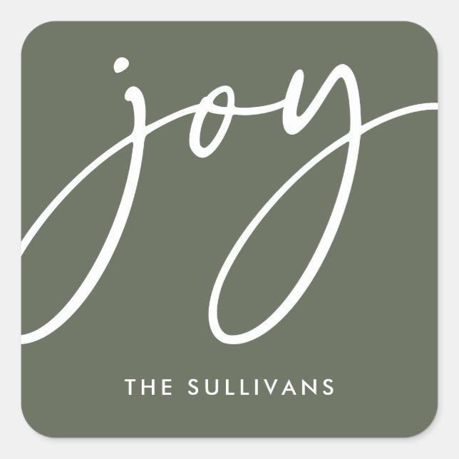 Sticker Green Minimalist Joy Holiday (Devant)