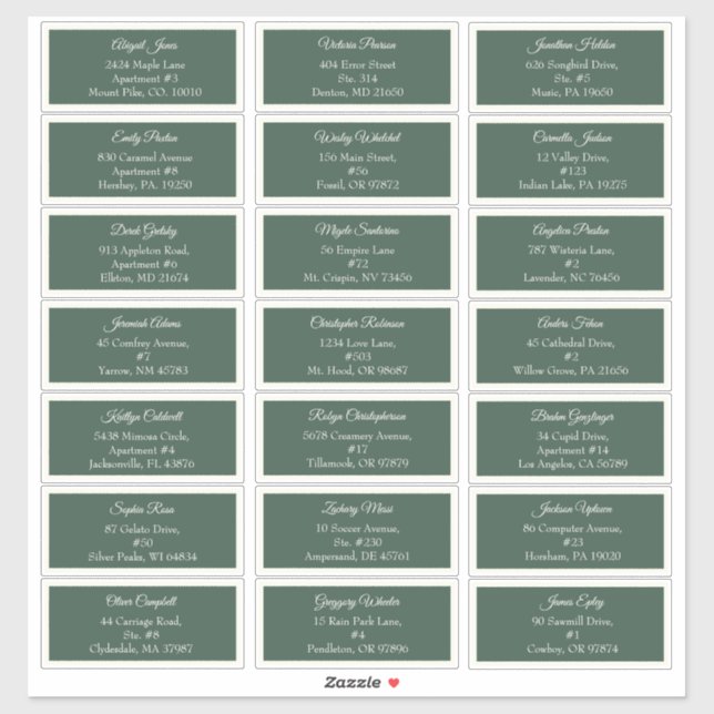 Sticker Green Very Joyeux Christmas Holiday Adresse d'invi (Feuille)
