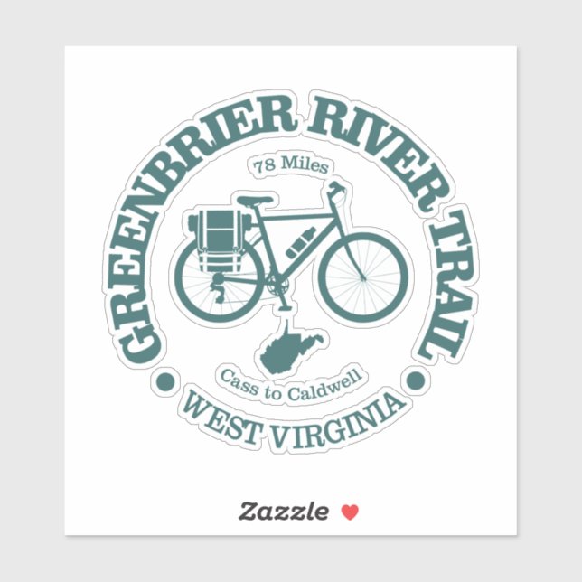 Sticker Greenbrier River Trail (cycling) (Feuille)