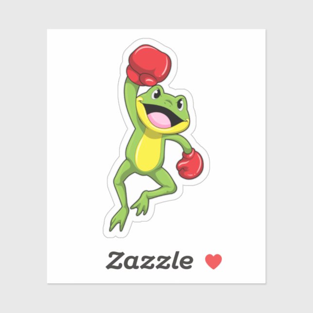 Sticker Grenouille à la boîte avec gants de boxe (Feuille)