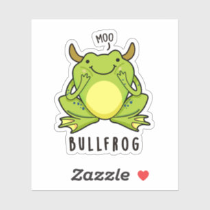 Sticker Grenouille à taureaux Funny Animal Frog Pun