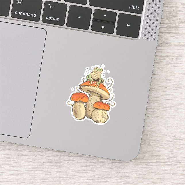 Sticker Grenouille avec champignons  (Détail)