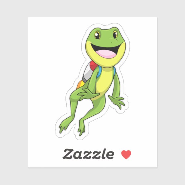 Sticker Grenouille avec Jetpack (Feuille)