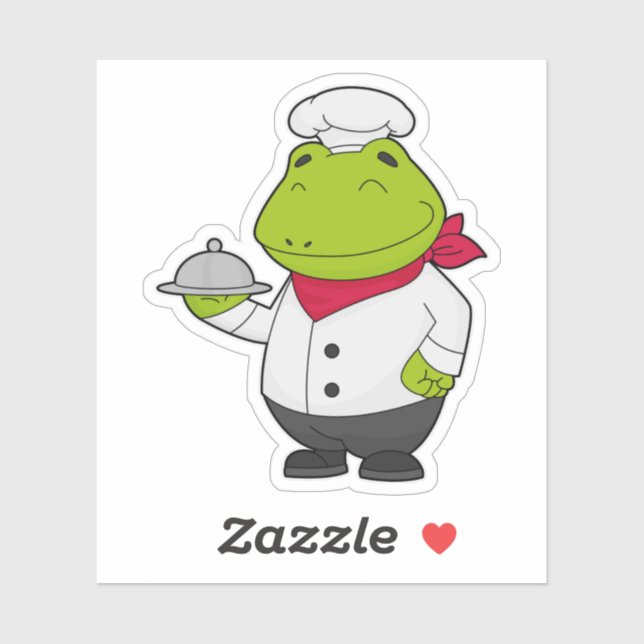 Sticker Grenouille comme cuire avec Plateau (Feuille)