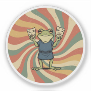 Sticker Grenouille de Comédie & Tragédie - Masques de Théâ