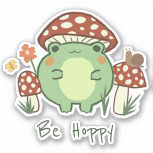 Sticker Grenouille et champignons Be Hoppy Vinyl