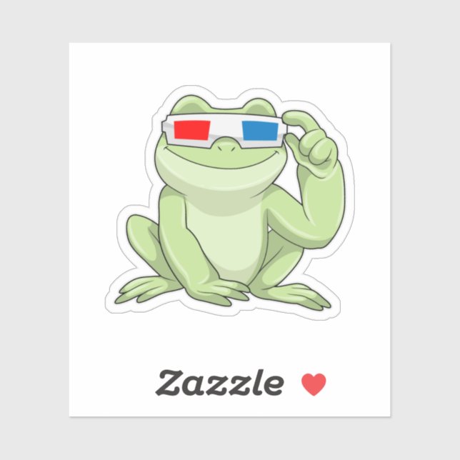 Sticker Grenouille Glasses (Feuille)
