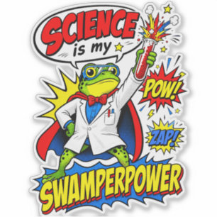 Sticker Grenouille Scientifique Pop Art La Science Est Mon
