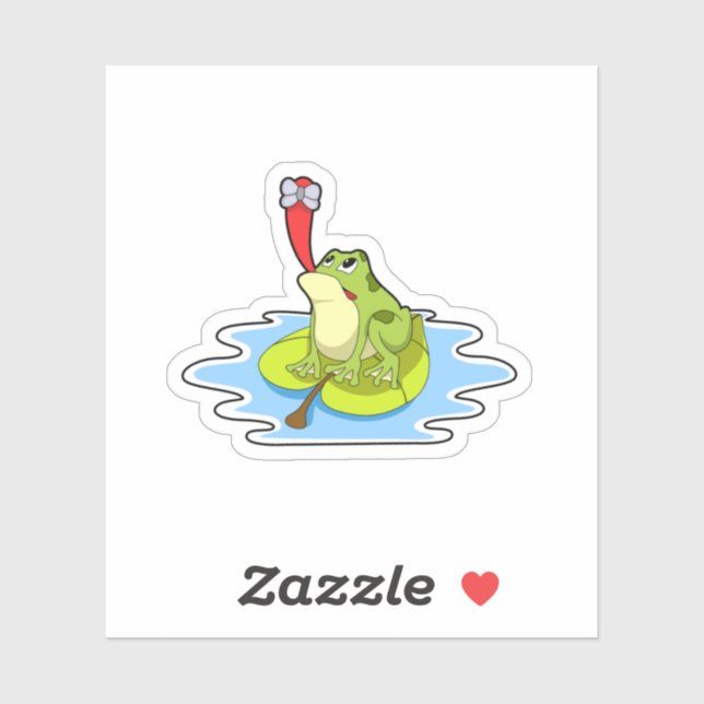 Sticker Grenouille sur la feuille avec insecte (Feuille)