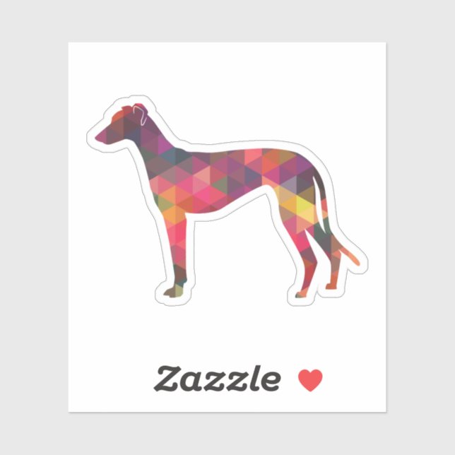 Sticker Greyhound Chien Motif géométrique Silhouette Multi (Feuille)