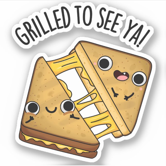 Sticker Grillé Pour Voir Ya Funny Puns De Nourriture (Devant)
