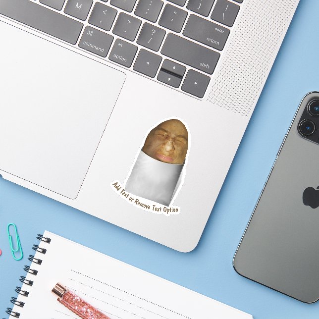 Sticker Grimace de pomme de terre  (Ordinateur portable avec iPhone)