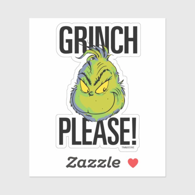 Sticker Grinch | Drôle Grinch S'Il Vous Plaît Citer (Feuille)