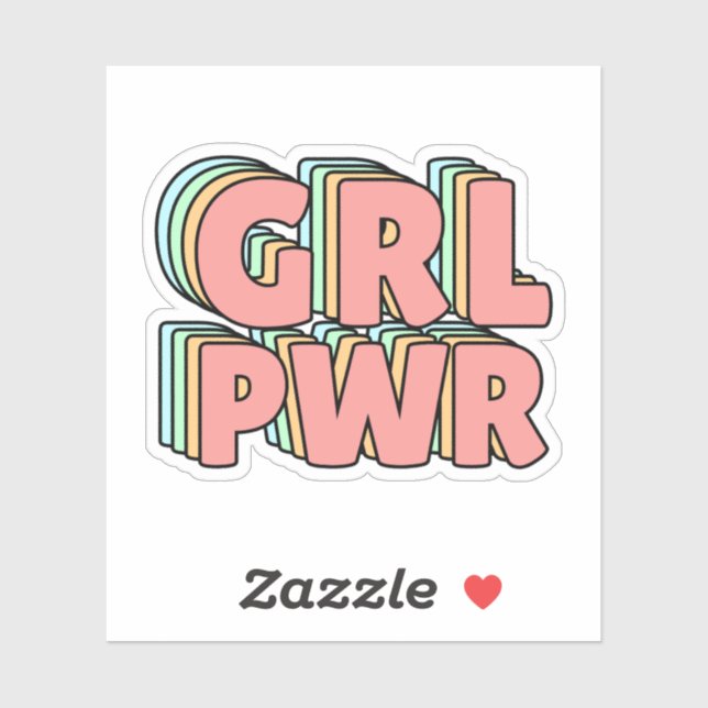 Sticker GRL PWR Pastel (Feuille)
